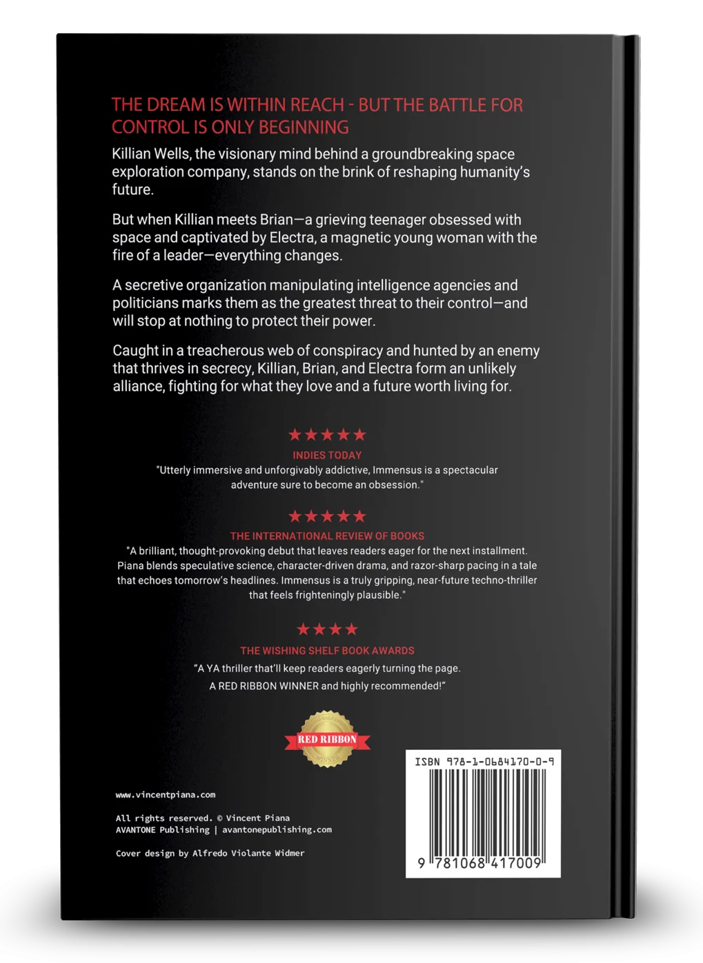 Immensus hardback, back cover