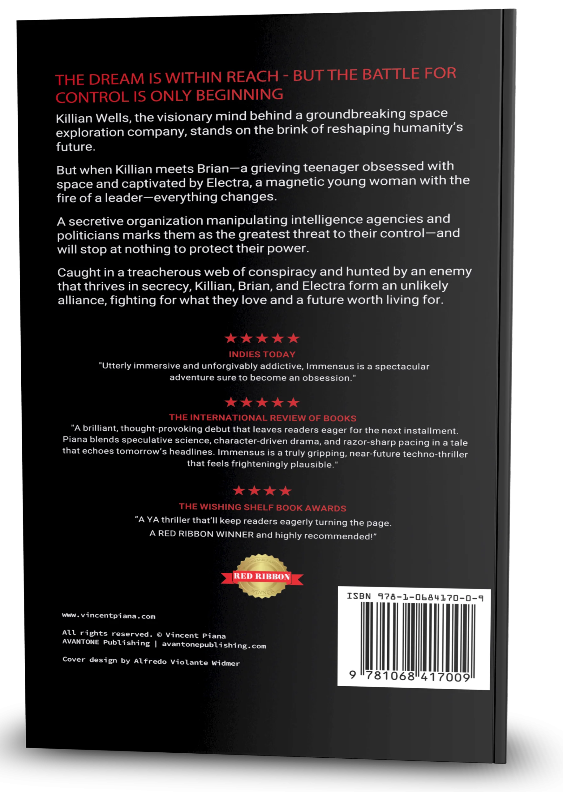 Paperback, Immensus, back cover